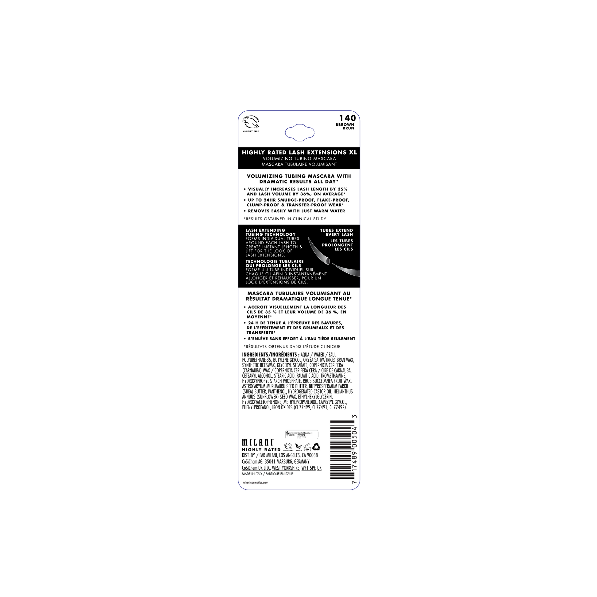 Highly Rated Lash Extensions XL Volumizing Tubing Mascara